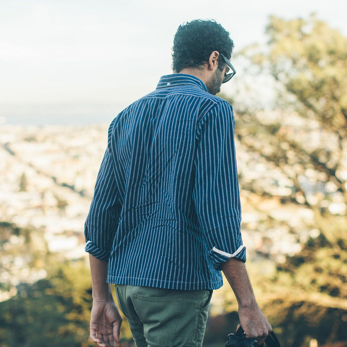 The Popover in Indigo Stripe