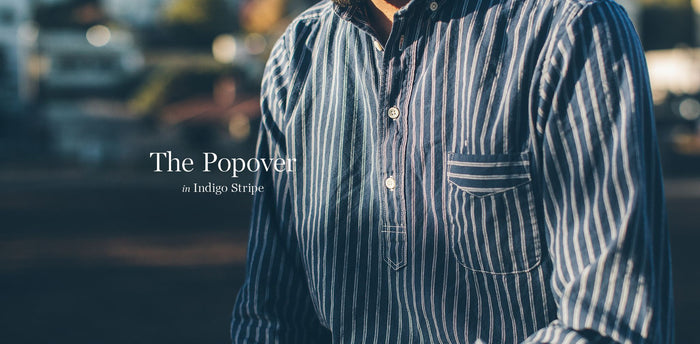 The Popover in Indigo Stripe workshop header