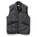flatlay of The Port Vest in Coal Marl Boucle Fleece