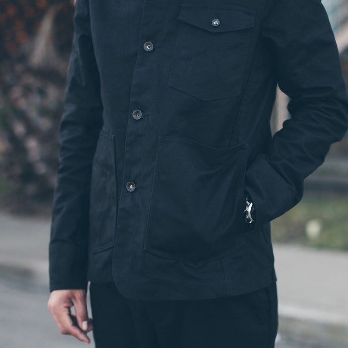 The Project Jacket in Black Water Repellent Canvas