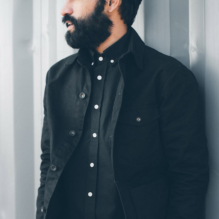 The Project Jacket in Black Water Repellent Canvas