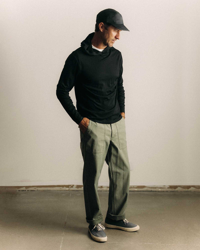 The Ridgeline Merino Hoodie in Coal