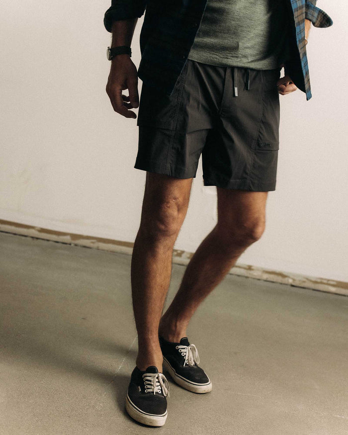 flatlay of the back of The Ridgeline Short in Coal