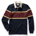 flatlay of The Rugby in Dark Navy Stripe