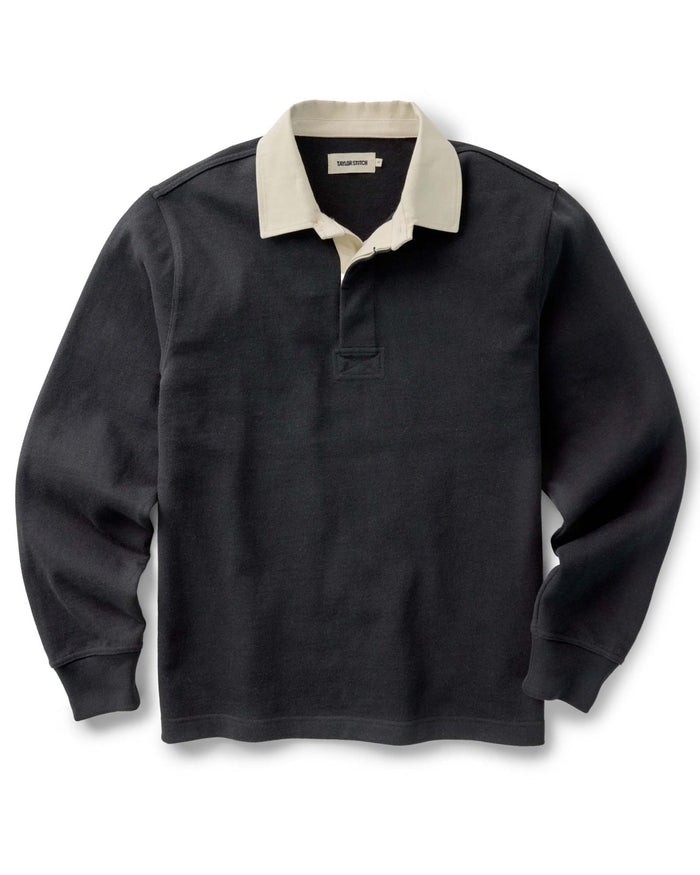 flatlay of The Rugby Shirt in Coal