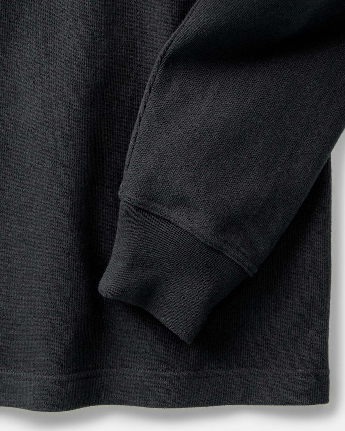 material shot of the sleeve on The Rugby Shirt in Coal