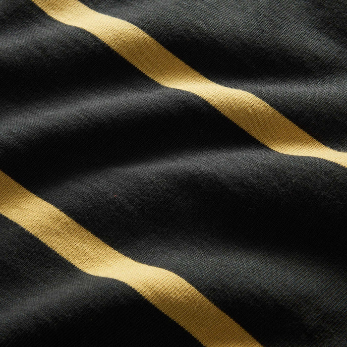 material shot of the fabric on The Rugby Shirt in Faded Black Stripe
