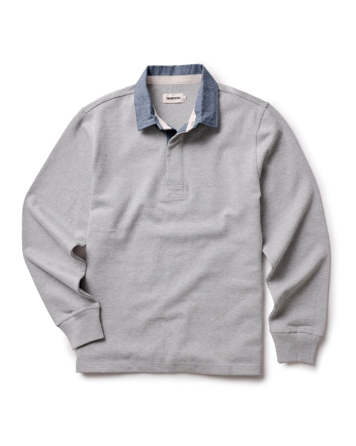 flatlay of The Rugby Shirt in Heather Grey