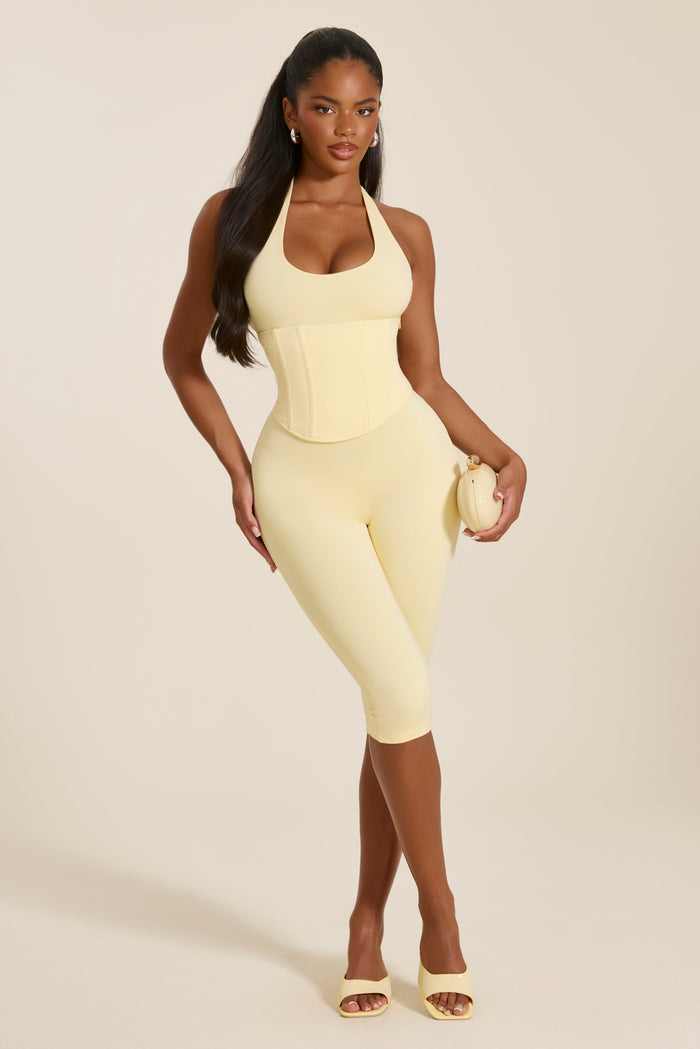 The Sandra Capri Jumpsuit in Butter Yellow
