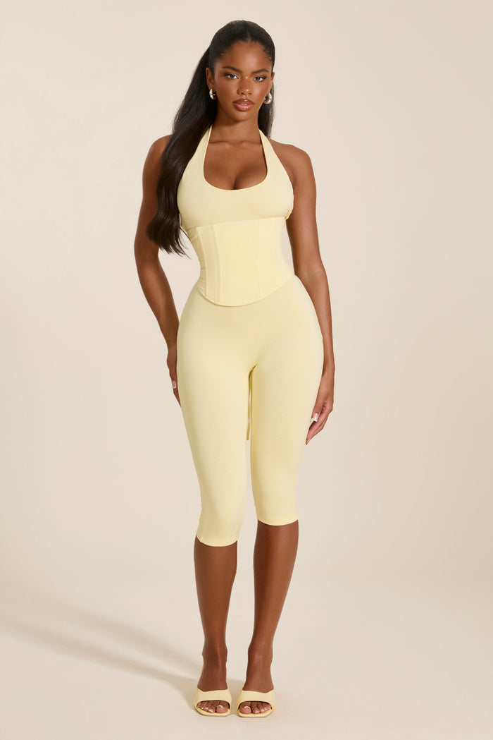 The Sandra Capri Jumpsuit in Butter Yellow