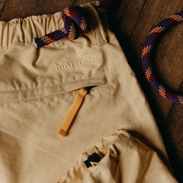 material shot of the back zip pocket on The Scramble Pant in Boulder