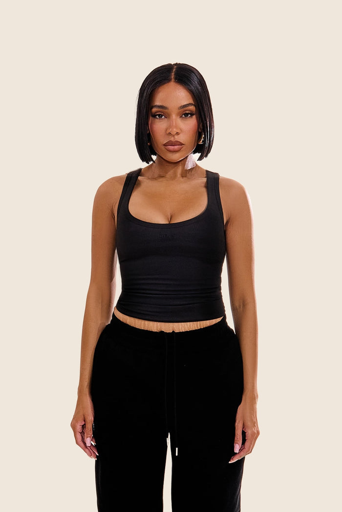 The Sculpt Vest Top in Black
