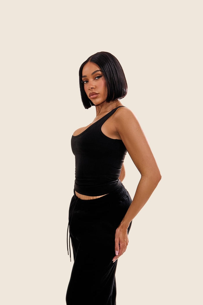 The Sculpt Vest Top in Black