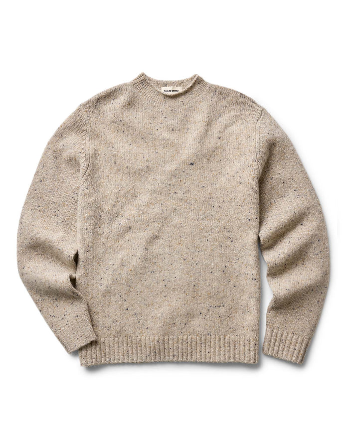 flatlay of The Seafarer Sweater in Natural Donegal