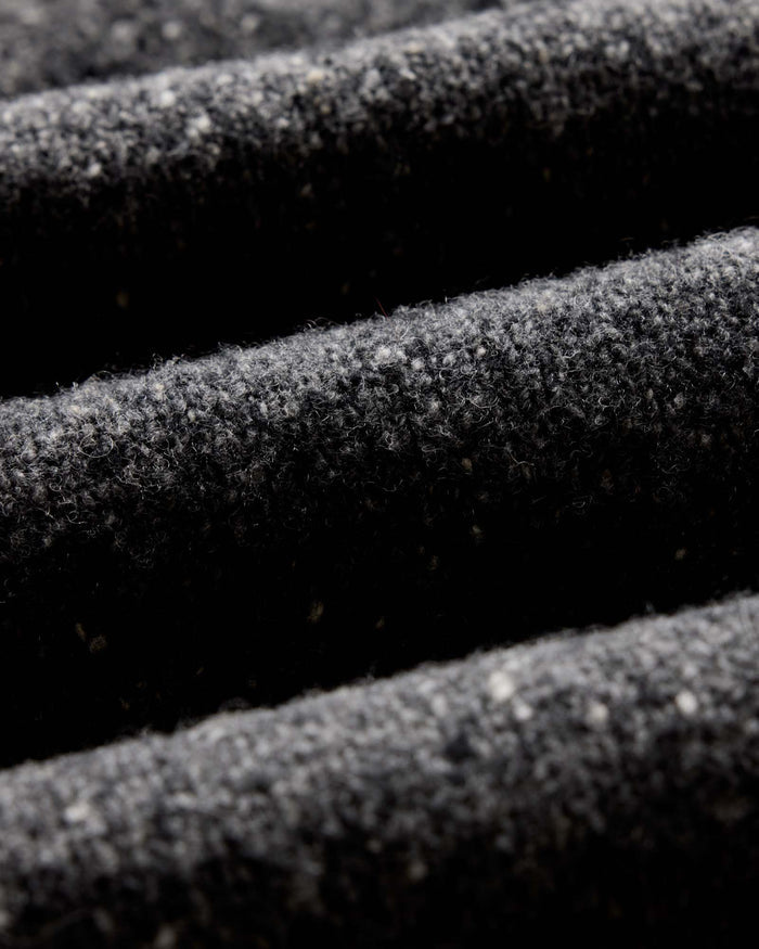 material shot of the fabric on The Seafarer Sweater in Charcoal Donegal