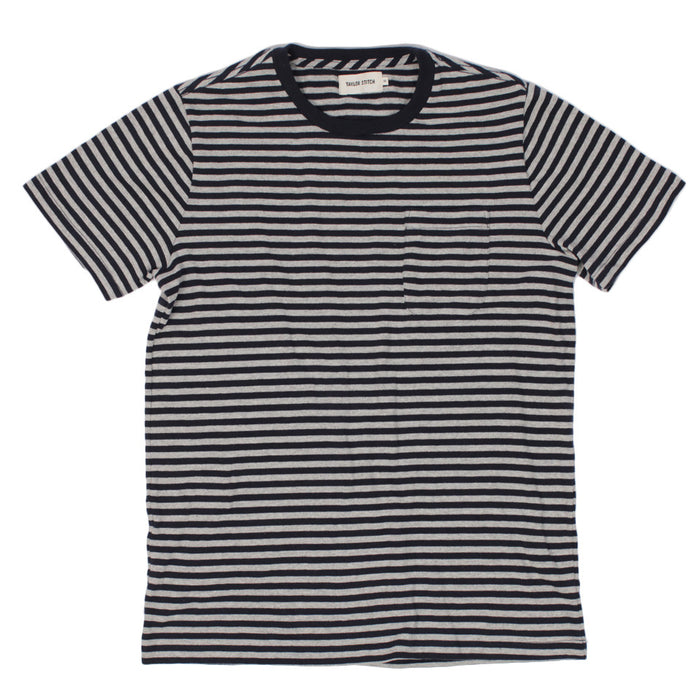 The Sequoia Stripe Tee in Navy & Grey