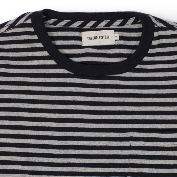 The Sequoia Stripe Tee in Navy & Grey