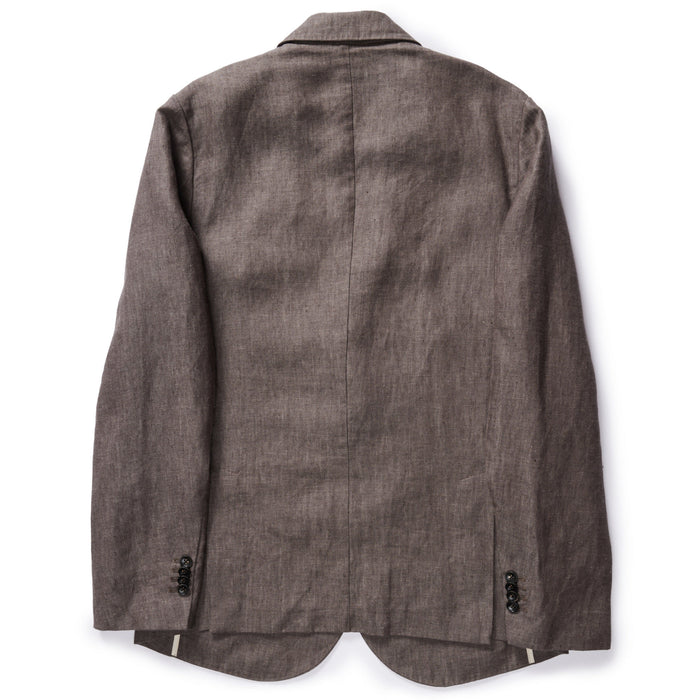 flatlay of The Sheffield Sport Coat in Cocoa Linen from the back