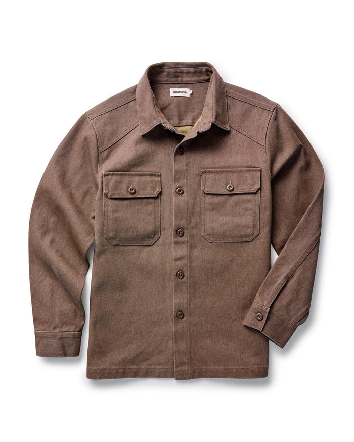 flatlay of The Shop Shirt in Aged Penny Chipped Canvas