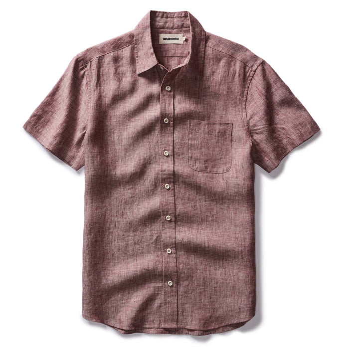 flatlay of The Short Sleeve California in Dried Cherry Hemp