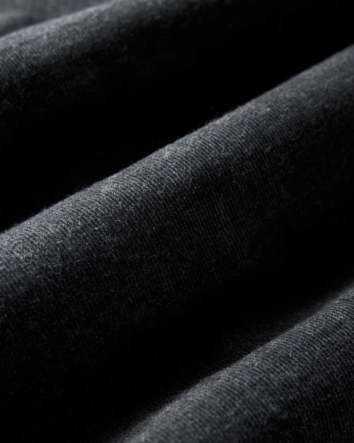 material shot of the fabric on The Short Sleeve California in Heather Coal Cord