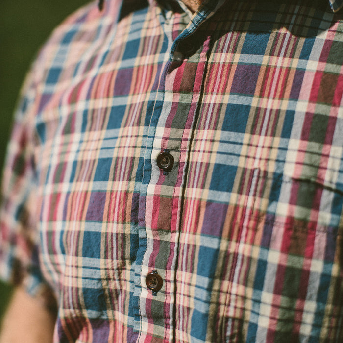 The Short Sleeve California in Red Madras