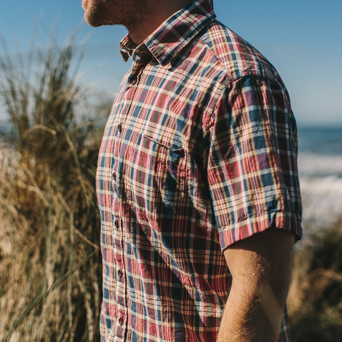 The Short Sleeve California in Red Madras