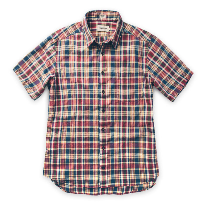 The Short Sleeve California in Red Madras