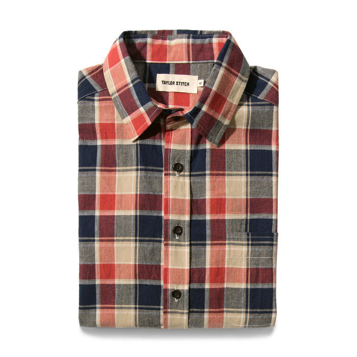 The Short Sleeve California in Red Plaid