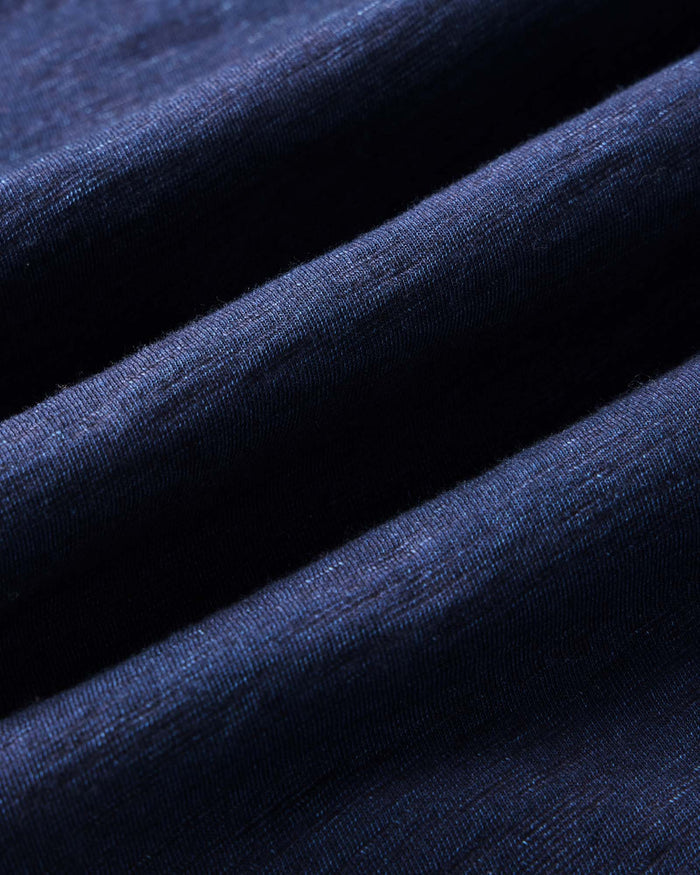 material shot of the pocket on The Short Sleeve California in Rinsed Indigo Slub
