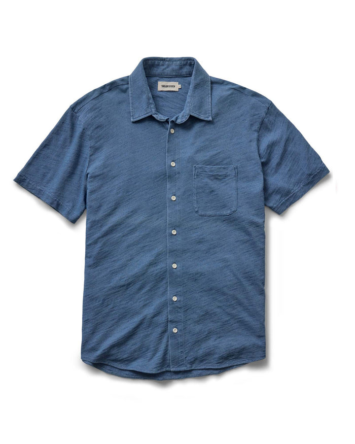 flatlay of The Short Sleeve California in Washed Indigo Slub