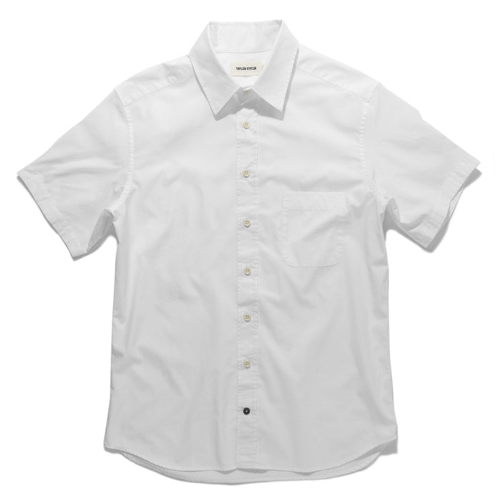 The Short Sleeve California in White Poplin