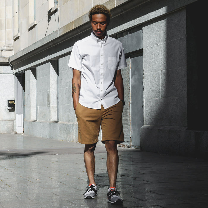 The Short Sleeve California in White Poplin