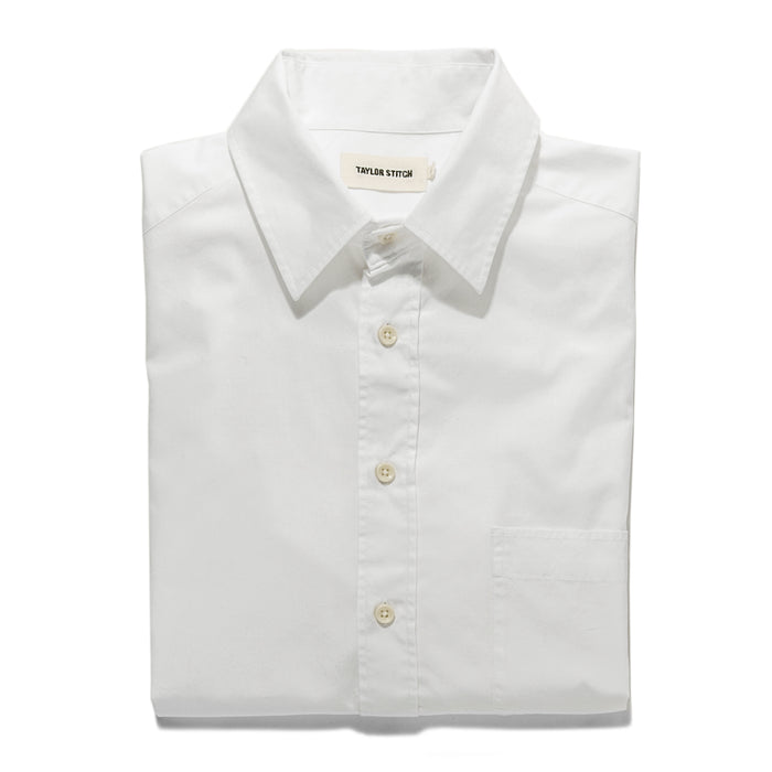 The Short Sleeve California in White Poplin