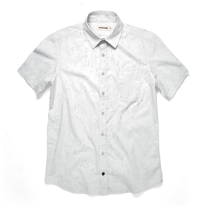 The Short Sleeve California in White Spacedye