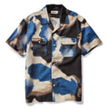 flatlay of The Short Sleeve Carter in Dark Navy Abstract