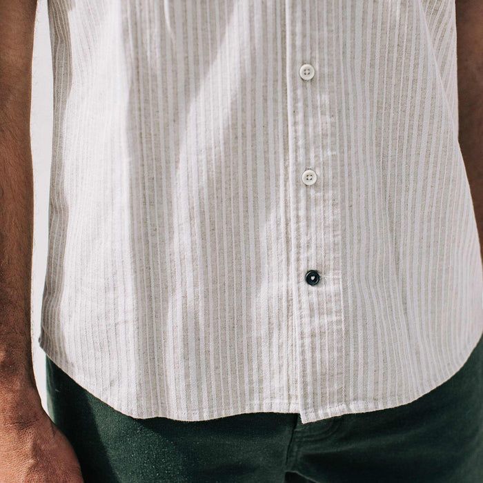 The Short Sleeve Hawthorne in Natural Stripe