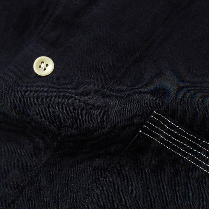 The Short Sleeve Hawthorne in Navy and Natural