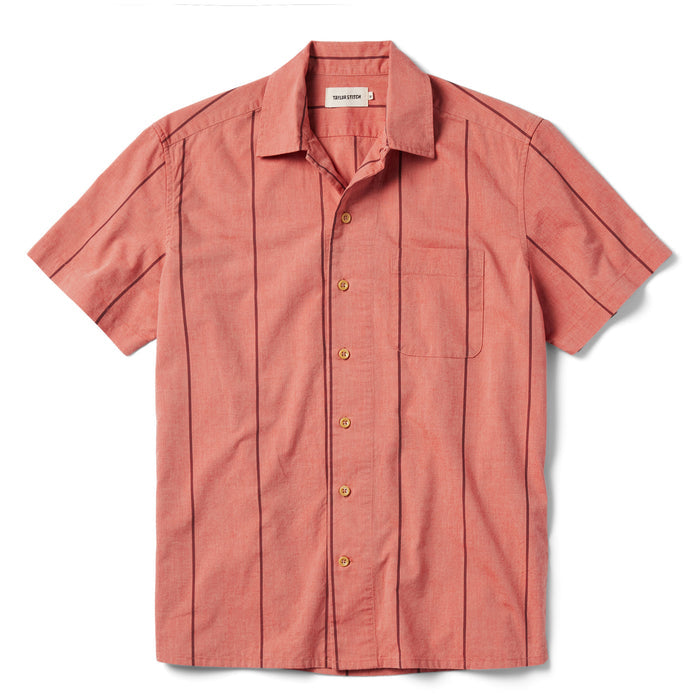 flatlay of The Short Sleeve Hawthorne in Rust Stripe
