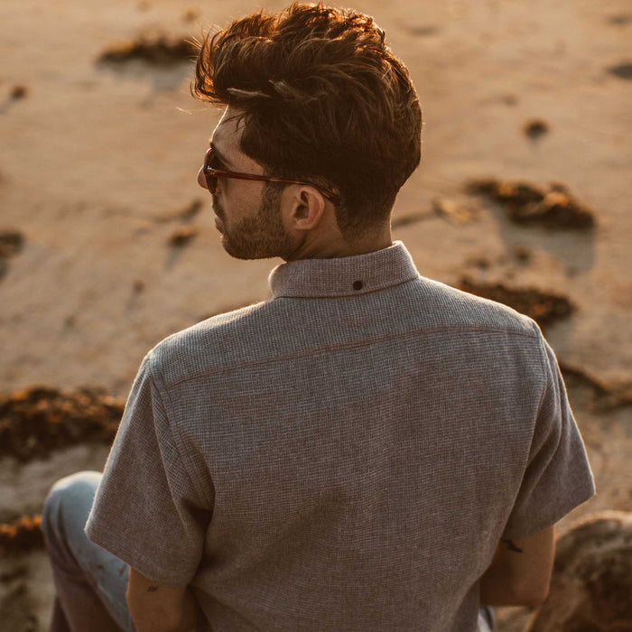 The fit model at the beach during sunset