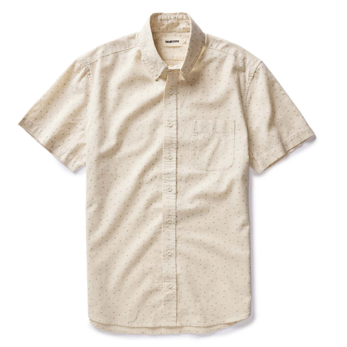 flatlay of The Short Sleeve Jack in Heather Oat Dot