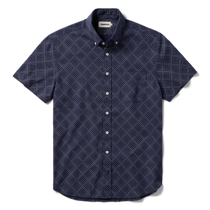 flatlay of The Short Sleeve Jack in Navy Diamond