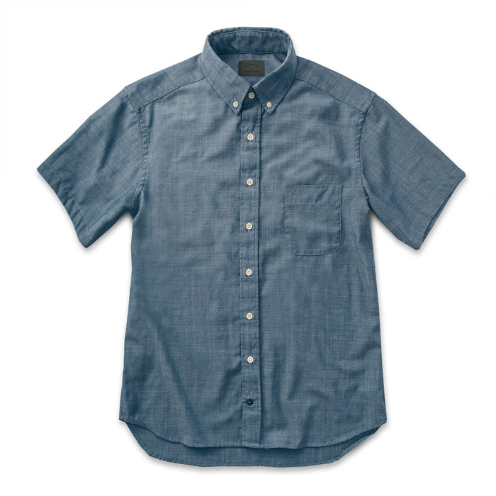 The Short Sleeve Jack in Sky Blue Chambray
