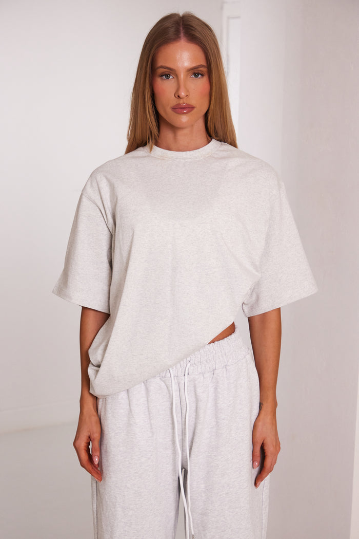 The Short Sleeve Oversized Tee in Light Grey