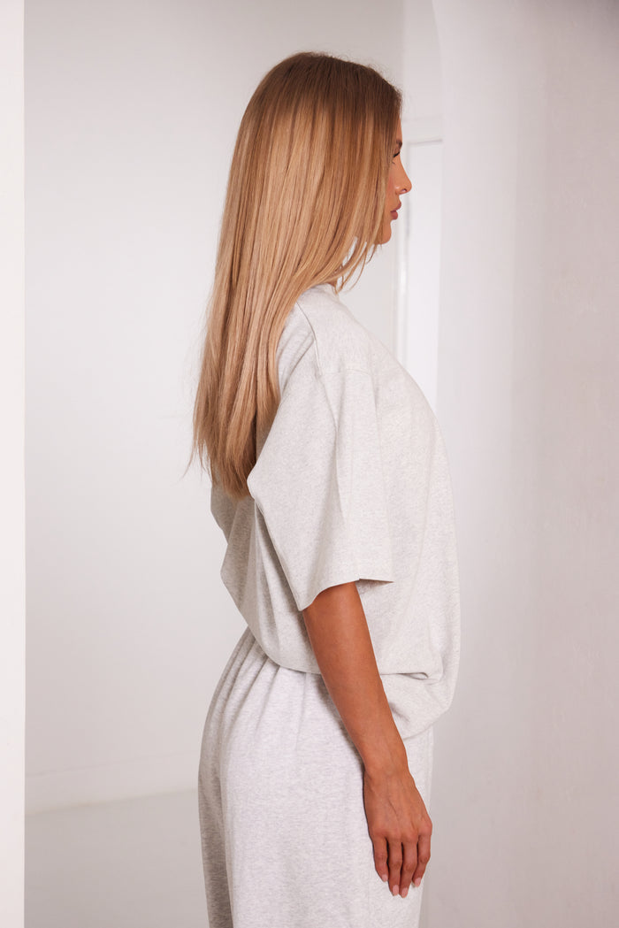 The Short Sleeve Oversized Tee in Light Grey