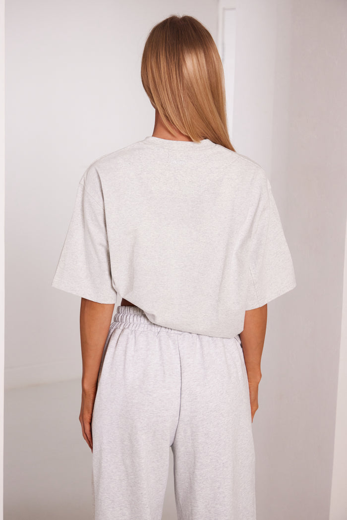 The Short Sleeve Oversized Tee in Light Grey
