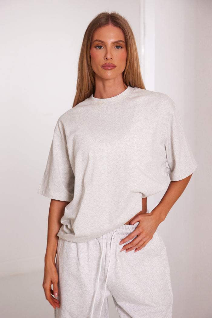 The Short Sleeve Oversized Tee in Light Grey