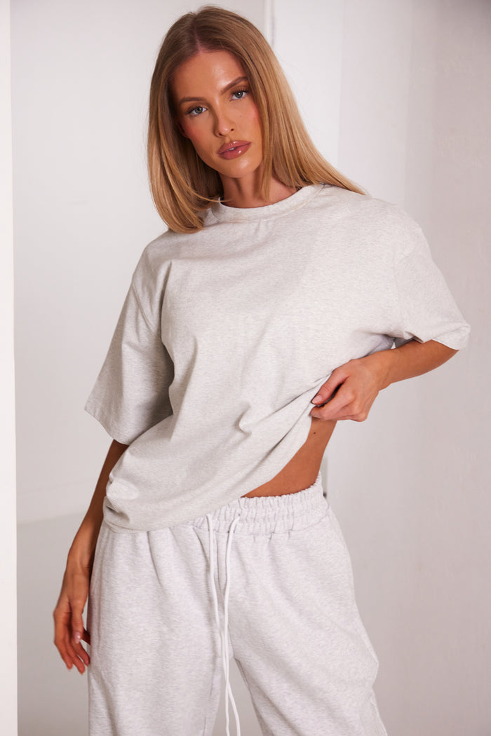 The Short Sleeve Oversized Tee in Light Grey