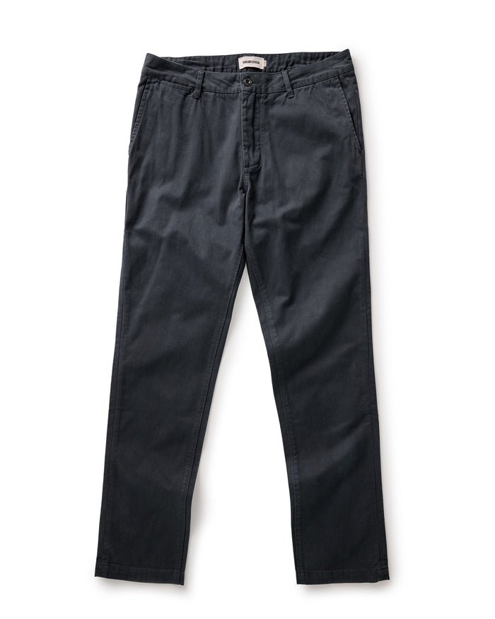 flatlay of The Slim Foundation Pant in Organic Navy