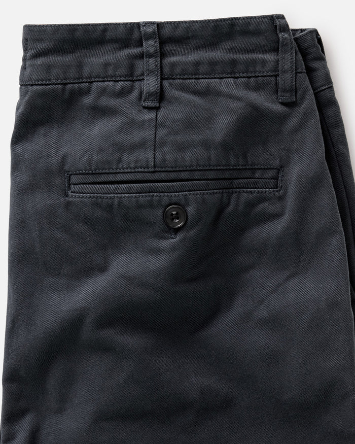 material shot of the back pocket on The Slim Foundation Pant in Organic Navy